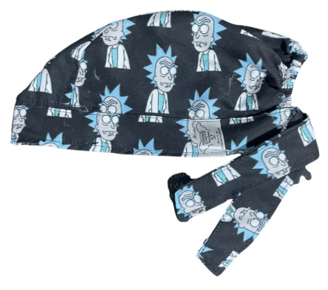 Gorro Medico Quirúrgico - Rick Y Morty - Caricaturas - Negro - RICK