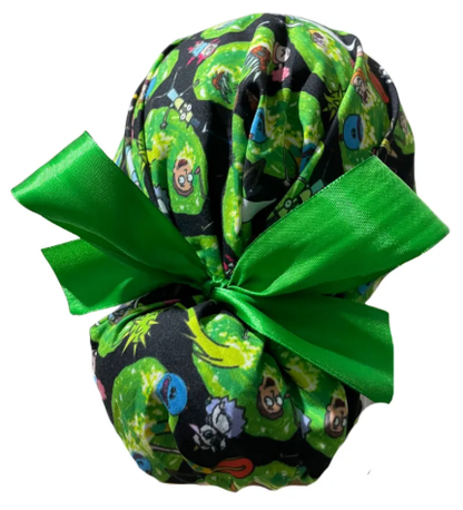 Gorro Medico Quirúrgico - Rick Y Morty - Caricaturas - Listón - Verde