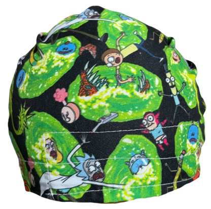 Gorro Medico Quirúrgico - Rick Y Morty - Caricaturas - Listón - Verde