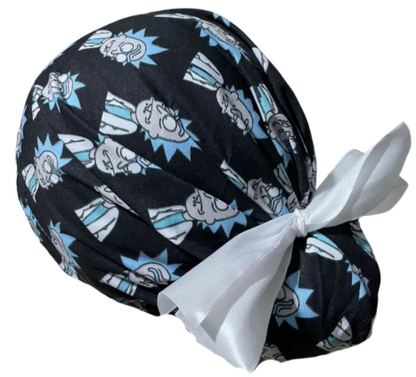 Gorro Medico Quirúrgico - Rick Y Morty - Caricaturas - Listón - Negro