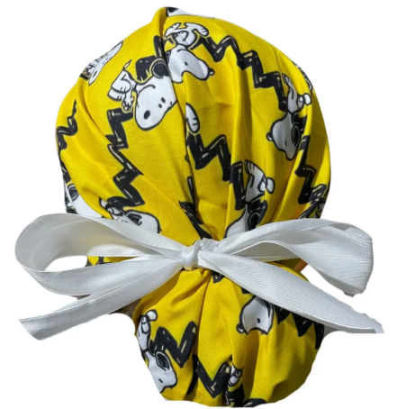 Gorro Medico Quirúrgico - Snoopy - Listón - Amarillo