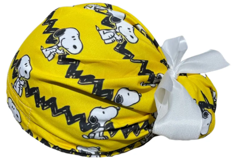 Gorro Medico Quirúrgico - Snoopy - Listón - Amarillo