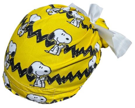 Gorro Medico Quirúrgico - Snoopy - Listón - Amarillo