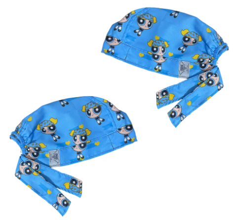 Gorro Medico Quirúrgico - Las Chicas Super Poderosas - Burbuja - Celeste 2