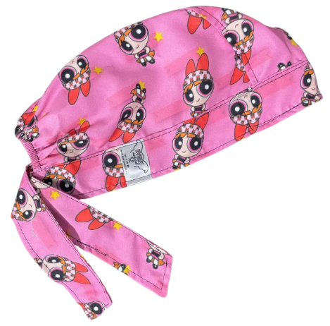 Gorro Medico Quirúrgico - Las Chicas Super Poderosas - Bombón . Rosa 2