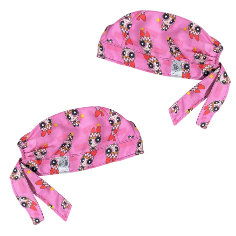 Gorro Medico Quirúrgico - Las Chicas Super Poderosas - Bombón . Rosa 2