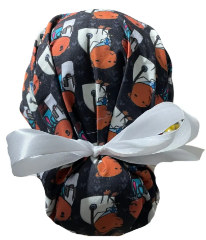 Gorro Medico Quirúrgico - Dr Capibara - Negro - Listón
