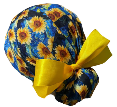 Gorro Medico Quirúrgico - Pintura - Arte - Botticelli - Van Gogh - Listón - Negro