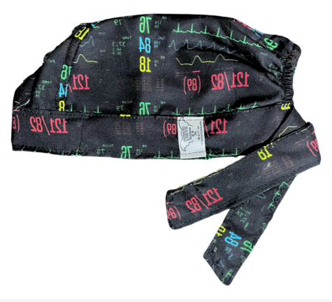 Gorro Medico Quirúrgico - Monitor Electrocardiograma - Negro