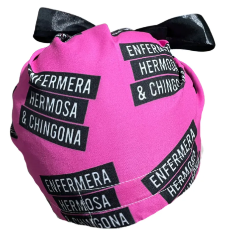 Gorro Medico Quirúrgico - Frases Hospital - Enfermeria - Listón - Rosa