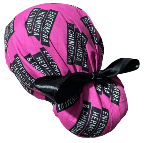 Gorro Medico Quirúrgico - Frases Hospital - Enfermeria - Listón - Rosa