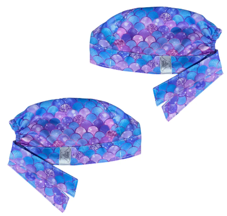 Gorro Medico Quirúrgico - Escamas - Sirena - Morado