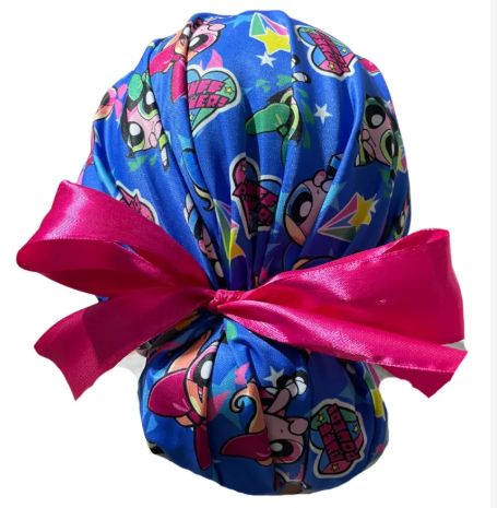 Gorro Medico Quirúrgico - Chicas Super Poderosas - Listón - Azul