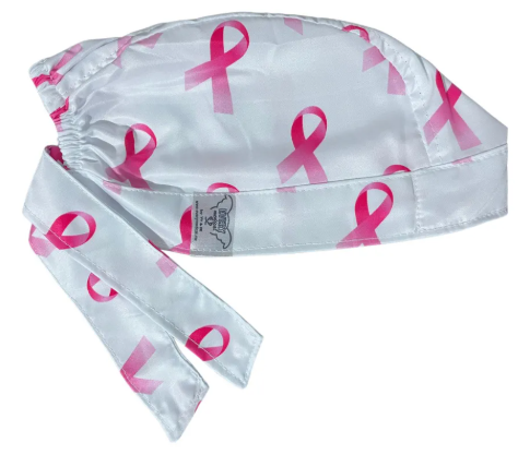 Gorro Medico Quirúrgico - Lucha Contra El Cancer De Mama - Blanco