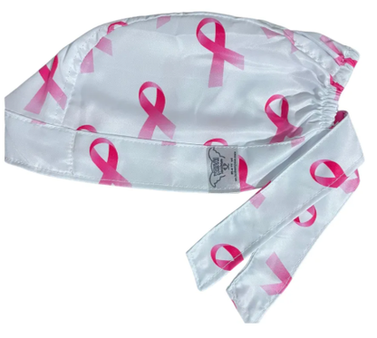 Gorro Medico Quirúrgico - Lucha Contra El Cancer De Mama - Blanco