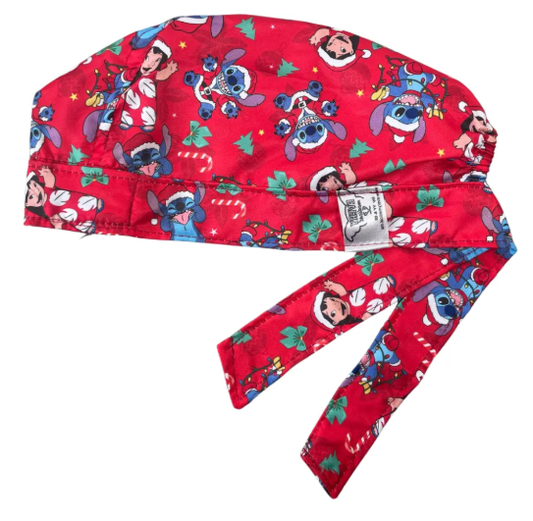 Gorro Quirúrgico - Lilo Y Stitch - Navidad - Rojo 2