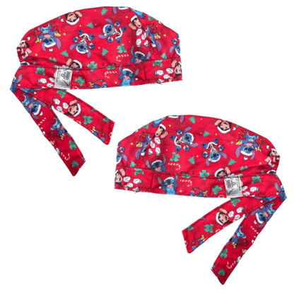 Gorro Quirúrgico - Lilo Y Stitch - Navidad - Rojo 2