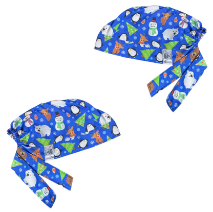 Gorro Quirúrgico - Personaje De Navidad - Reno - Azul