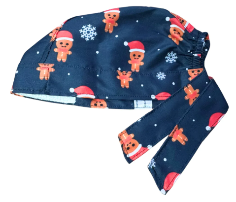 Gorro Quirúrgico - Galleta De Genjibre - Navidad - Azul