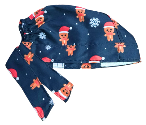 Gorro Quirúrgico - Galleta De Genjibre - Navidad - Azul