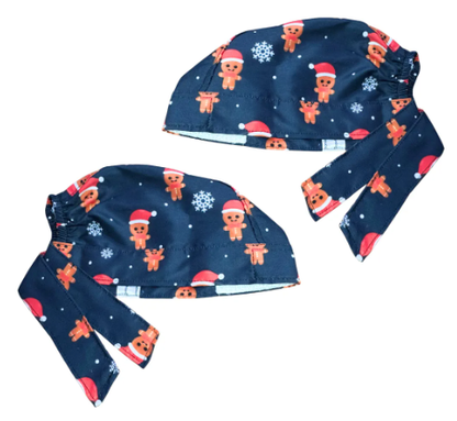 Gorro Quirúrgico - Galleta De Genjibre - Navidad - Azul