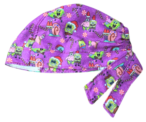 Gorro Quirúrgico - Bob Esponja - Navidad - Lila