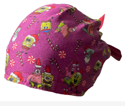 Gorro Medico Quirúrgico - Bob Esponja - Navidad - Listón