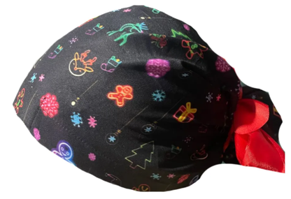 Gorro Medico Quirúrgico -  Huggie Sweater - Navidad - Negro  - Listón