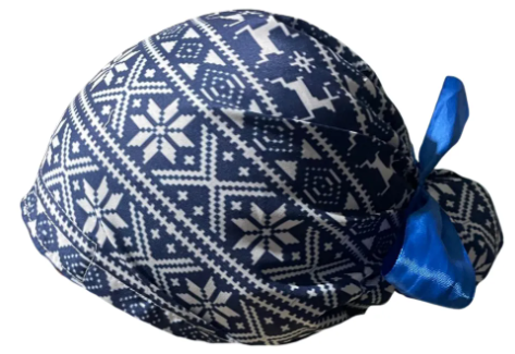 Gorro Medico Quirúrgico - Huggie Sweater - Navidad - Azul