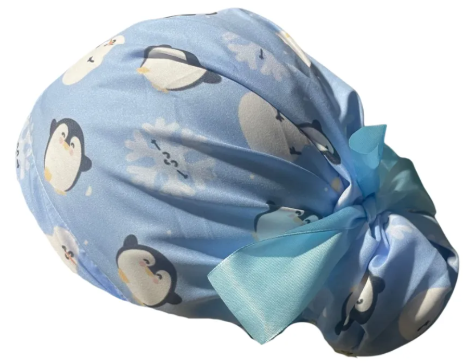Gorro Medico Quirúrgico - Huggie Seater - Navidad - Celeste