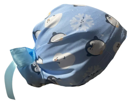 Gorro Medico Quirúrgico - Huggie Seater - Navidad - Celeste