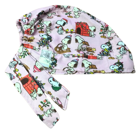 Gorro Quirúrgico - Snoopy - Navidad - Rosa 2