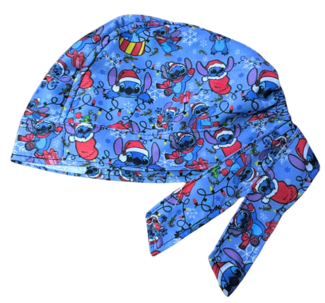 Gorro Quirúrgico - Lilo Y Stitch - Navidad - Celeste