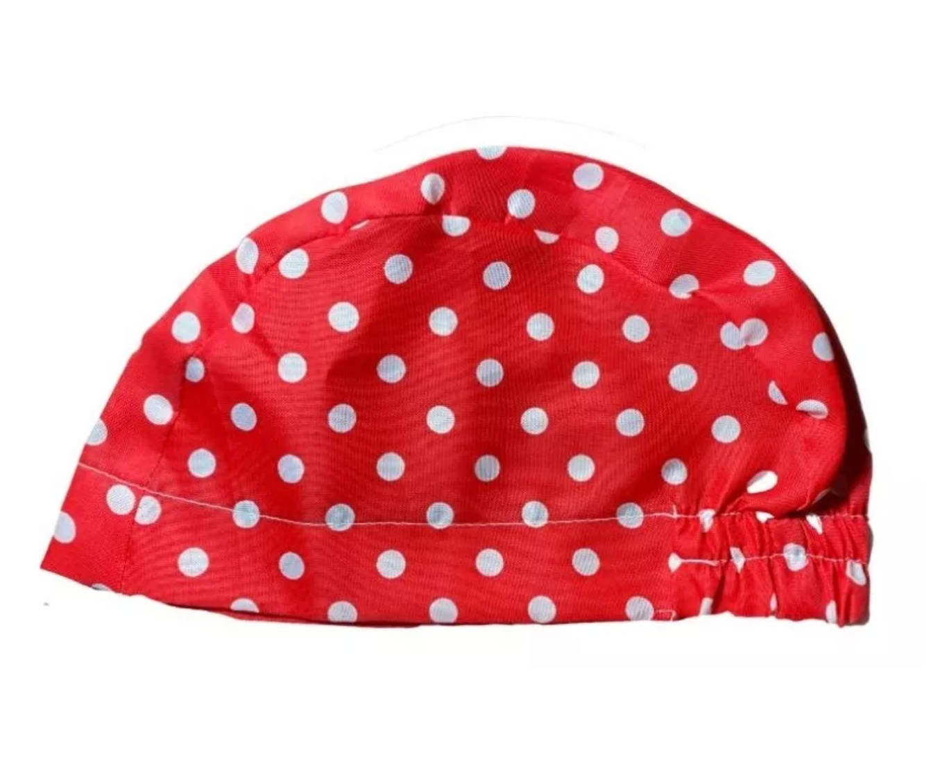 Gorro Quirúrgico Estampado Rojo Con Puntos Blancos