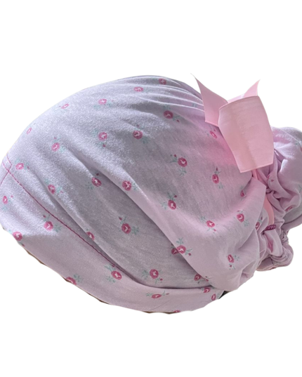 Gorro Quirúrgico Flores Rosas Listones - Antisudor Rosa Unitalla