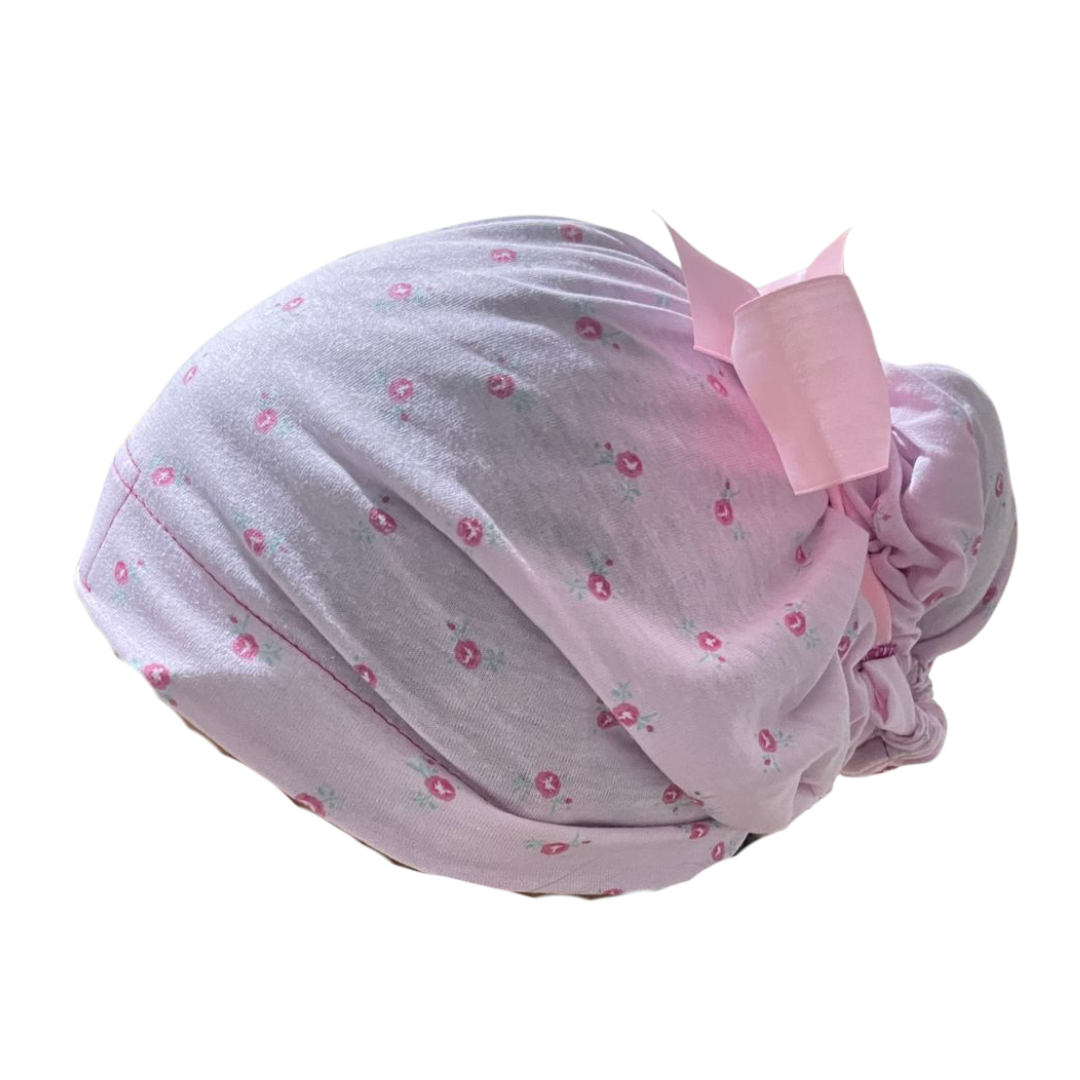 Gorro Quirúrgico Flores Rosas Listones - Antisudor Rosa Unitalla