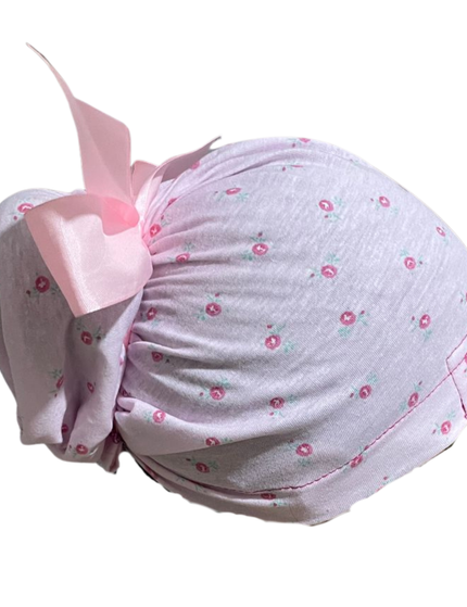 Gorro Quirúrgico Flores Rosas Listones - Antisudor Rosa Unitalla
