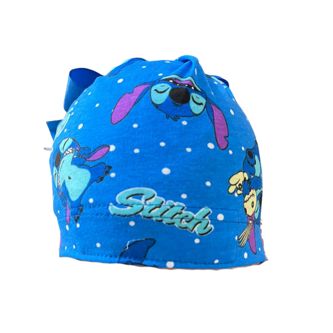 Gorro Medico Quirúrgico -estampado Stitch Gris- Antisudor (Copia)