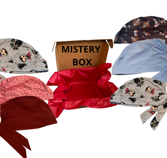 caja misteriosa 6 Gorros Medicos Quirúrgico al azar Enfermeria Hospital con caja de regalo