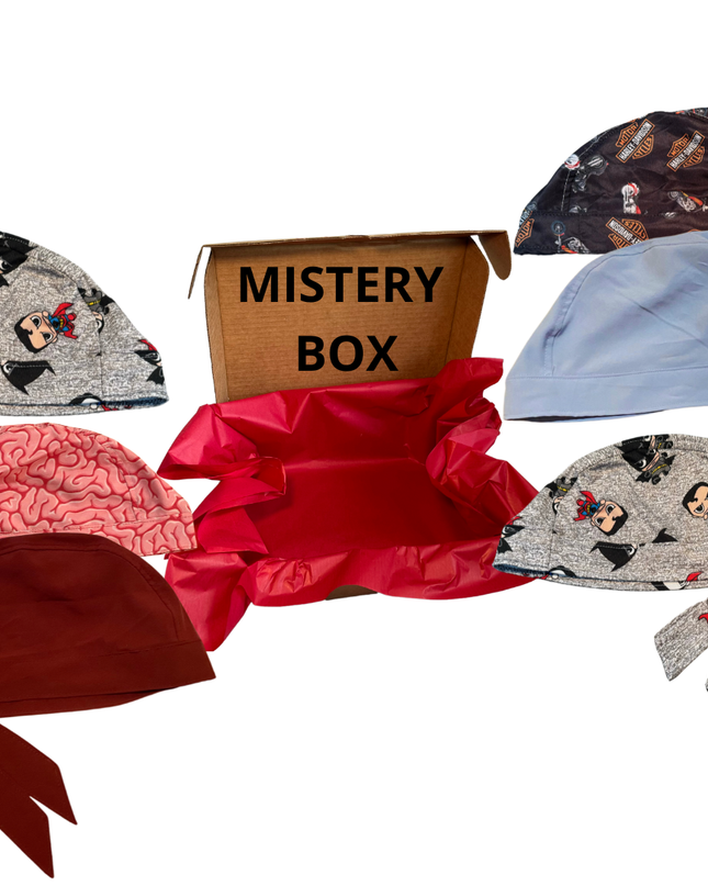 caja misteriosa 6 Gorros Medicos Quirúrgico al azar Enfermeria Hospital con caja de regalo