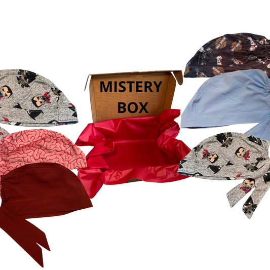 caja misteriosa 6 Gorros Medicos Quirúrgico al azar Enfermeria Hospital con caja de regalo