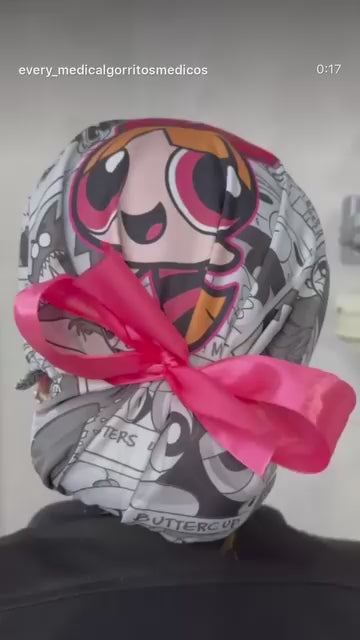 Gorro Medico Quirúrgico - Chicas Super Poderosas - Listón - Burbuja